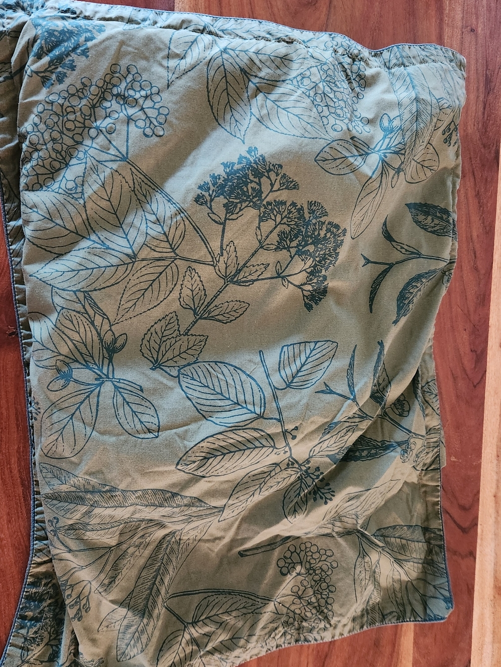 Botanical Print Olive Green Bedding Duvet Cover Twin Bed